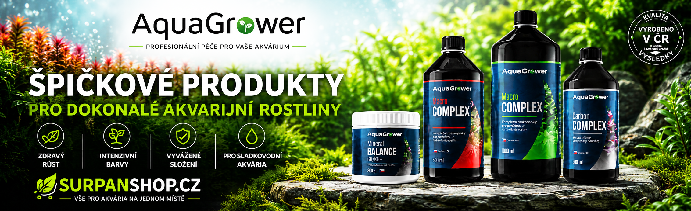 Akvarijní hnojiva a produtky AquaGrower jedině na SURPANu